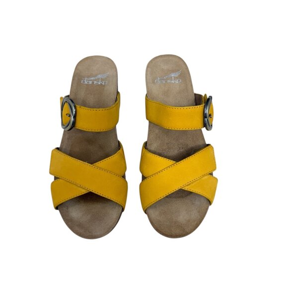 Dansko Susie Mango Milled Nubuck Wedge Women's Sandal Size 37 / 7 - Picture 2 of 9